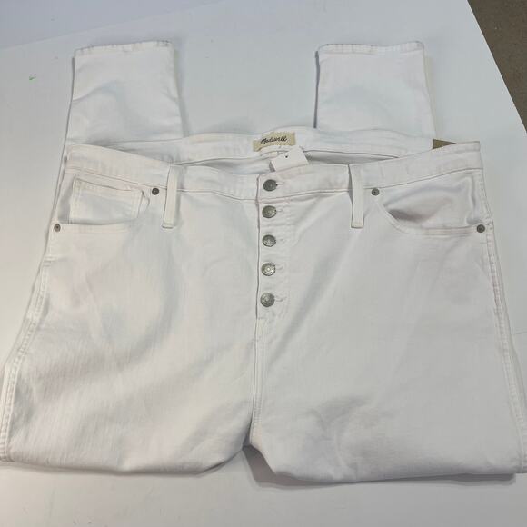 Madewell Denim - MADEWELL 10" High Rise Skinny Crop Button fly White Jeans, W37, New W/ Tags